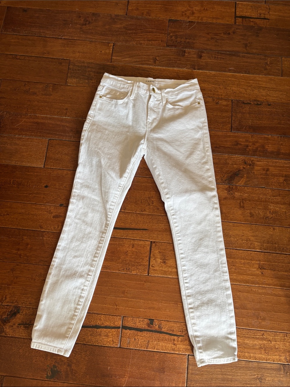 Frame Denim White Skinny Jeans - Le skinny de Jeanne crop 26